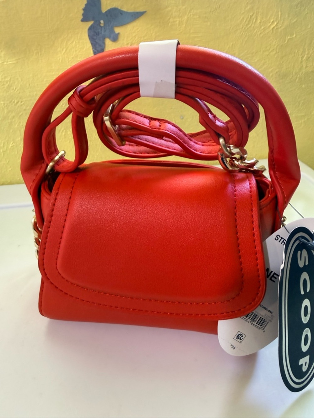 Scoop Red Mini Leather Crossbody Bag